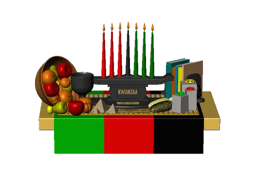 Kwanzaa Set - Kinara with seven candles and traditional items