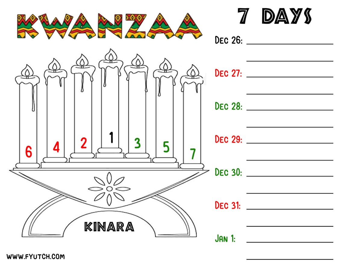 Kwanzaa symbols coloring page